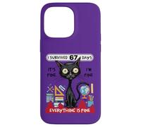 Sono sopravvissuto per 67 giorni Funny Cat School Six Seven Meme Custodia per iPhone 14 Pro Max