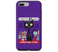 Sono sopravvissuto per 67 giorni Funny Cat School Six Seven Meme Custodia per iPhone 7 Plus/8 Plus