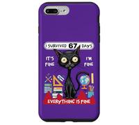 Sono sopravvissuto per 67 giorni Funny Cat School Six Seven Meme Custodia per iPhone 7 Plus/8 Plus