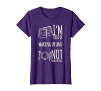 Sono Stanco di svegliarmi e Non Essere in Italia Maglietta, Donna, Viola, S