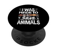 Sono stato creato per salvare animali, gatti, rifugio per cani da salvataggio PopSockets PopGrip Adesivo