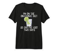Sono sulla Dieta Gin & Tonic Ho Perso 2 Giorni Joke Meme Maglietta Premium