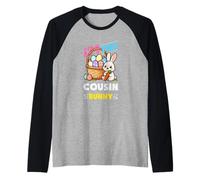 Sono The Cousin Bunny Egg Hunting Family Matching Easter Maglia con Maniche Raglan