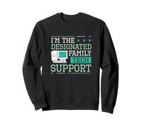 Sono The Designated Family Tech Support Funny Computer Nerds Felpa