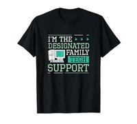 Sono The Designated Family Tech Support Funny Computer Nerds Maglietta