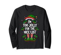 Sono Troppo Allegro per la Bella Lista Elfo Natalizio Pjama Maglia a Manica