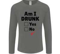 Sono Ubriaco Divertente Birra Alcol Vino GUINNESS Uomo Manica Lunga T-Shirt