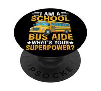Sono un aiutante di scuolabus Qual è il tuo superpotere? PopSockets PopGrip Adesivo