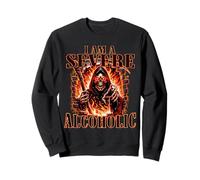 Sono un alcolista severo, meme divertente, Evil Skeleton Joke Felpa