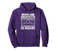 Sono Un Architetto Non STO Discutendo Felpa con Cappuccio, Unisex per Adulti, Viola, L