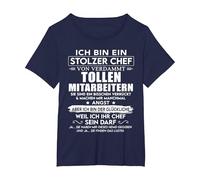 Sono Un Boss Orgoglioso di Dipendenti Dannatamente Grandi Maglietta, Donna Plus-Size, Navy, 1X