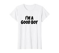 Sono Un Bravo Ragazzo (Testo Nero) Maglietta con Stampa Grafica Economica, Donna, Bianco, L
