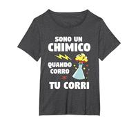 Sono Un Chimico Quando Corro Tu Corri Chimica Maglietta, Donna Plus-Size, Grigio Scuro, 6X