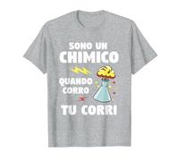 Sono Un Chimico Quando Corro Tu Corri Chimica Maglietta, Uomo, Grigio Melange, S