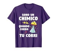 Sono Un Chimico Quando Corro Tu Corri Chimica Maglietta, Uomo, Viola, 3XL