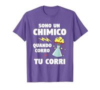 Sono Un Chimico Quando Corro Tu Corri Chimica Maglietta, Uomo, Viola mélange, 3XL