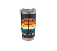 Sono un chiropratico I Have Your Back Spine Retro Chiropratica Bicchiere termico in acciaio inox doppia parete