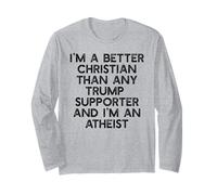 Sono Un Cristiano Migliore Che sostenitori Trump Meme Divertente Maglia a Manica