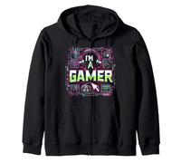 Sono Un Gamer con Controller Power Felpa con Cappuccio