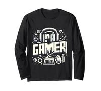 Sono Un Gamer Vintage Gear Maglia a Manica