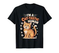Sono un gatto Tastic Human Gat Lover Feline Pet Meow Love Cats Maglietta
