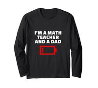 Sono Un Insegnante di Matematica e Un papà Stanco Padre matematico Scherzo Maglia a Manica