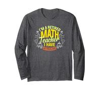 Sono Un Insegnante di Matematica in Pensione, Non Ho Problemi con i matematici Maglia a Manica, Unisex per Adulti, Grigio Scuro, S