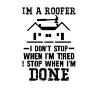 sono un operaio edile, non mi fermo quando ho finito, mi fermo quando ho finito Adesivi murali in vinile 50.4x68.9cm Diverse opzioni di dimensioni Nero