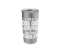 Sono un papà di cani come un vero papà ma un genitore di cani molto più figo Bicchiere termico in acciaio inox doppia parete
