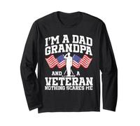 Sono Un papà Nonno e Un veterano Niente Mi spaventa Patriottico Maglia a Manica