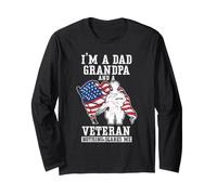 Sono Un papà Nonno e Un veterano Niente Mi spaventa Patriottico Maglia a Manica