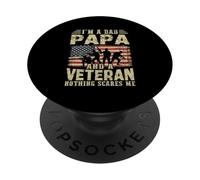 Sono un papà papà e un veterano Niente mi spaventa PopSockets PopGrip Adesivo