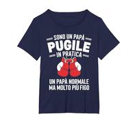 Sono Un papà Pugile in Pratica Regalo Pugilato Boxe Maglietta, Donna Plus-Size, Navy, 6X