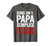 Sono Un papà Semplice Amo Il Milan e la Birra Maglietta, Uomo, Asfalto, L