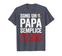 Sono Un papà Semplice Amo Il Milan e la Birra Maglietta, Uomo, Pervinca, XXL