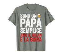 Sono Un papà Semplice Amo Il Milan e la Birra Maglietta, Uomo, Verde Militare mélange, 3XL
