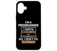 Sono un programmatore scrivo codice trasformo il caffè in codice Custodia per iPhone 16 Plus
