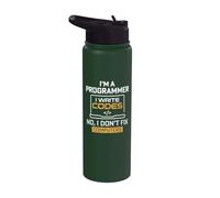 Sono un programmatore scrivo codice trasformo il caffè in codice Stainless Steel Insulated Water Bottle