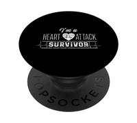 Sono un sopravvissuto a un attacco di cuore Infarct Survived Hearts Surgery PopSockets PopGrip Adesivo
