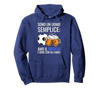 Sono Un Uomo Semplice Amo Il Brescia Felpa con Cappuccio, Unisex per Adulti, Navy, XL
