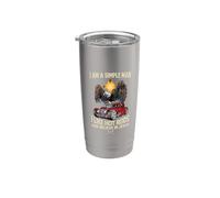 Sono un uomo semplice Mi piacciono gli Hot Rod e credo in Jesus Eagle Bicchiere termico in acciaio inox doppia parete