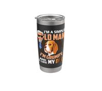 Sono un vecchio semplice Sono scontroso e mi piace il mio cane Bicchiere termico in acciaio inox doppia parete