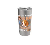Sono un vecchio semplice Sono scontroso e mi piace il mio cane Bicchiere termico in acciaio inox doppia parete