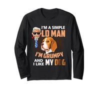 Sono Un Vecchio Semplice Sono Scontroso e Mi Piace Il Mio Cane Maglia a Manica