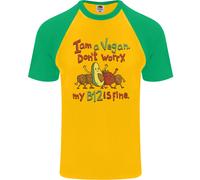 Sono Un Vegano Il Mio B12 È A Posto Divertente Uomo S/S Maglietta Da Baseball