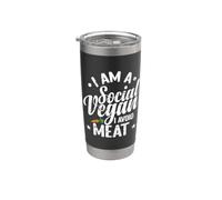 Sono un vegano sociale Evito la carne Bicchiere termico in acciaio inox doppia parete