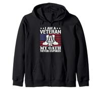 Sono Un veterano Il Mio Giuramento Non scade mai Veterans Day USA Felpa con Cappuccio