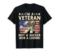 Sono un veterano, non un idiota o un perdente, festa dei veterani degli Stati Uniti, bandiera degli Stati Uniti Maglietta