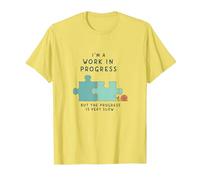 Sono Un Work in Progress Crescita lenta Motivazionale Maglietta, Uomo, Limone, 3XL