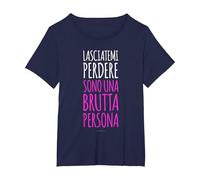 Sono Una Brutta Persona Maglietta Divertente Ironica Maglietta, Donna Plus-Size, Navy, 3X